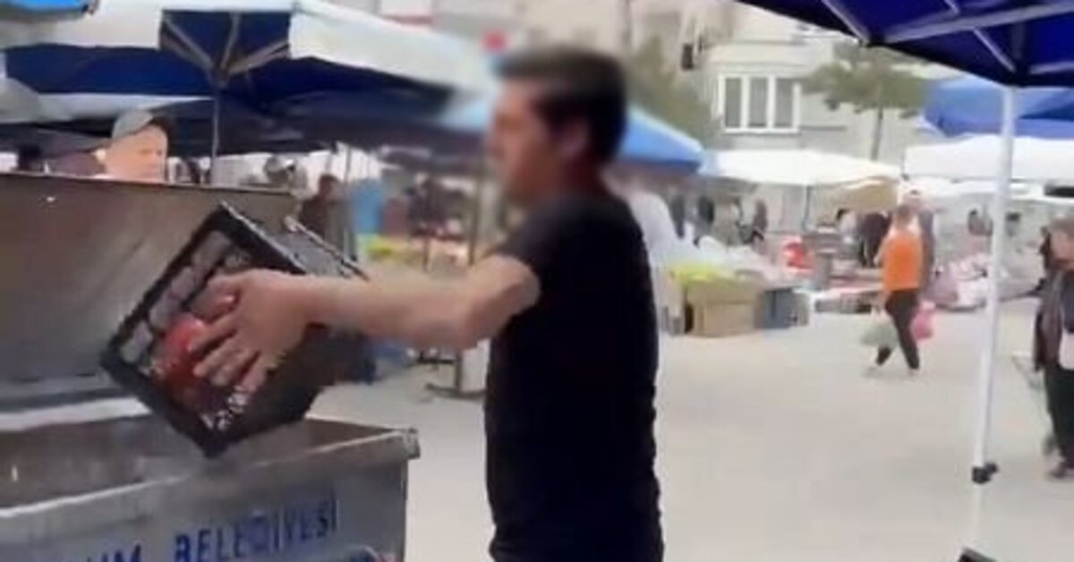 Çorum'da domatesleri tepki için çöpe döken pazarcıya milyonluk ceza | Son dakika haberleri