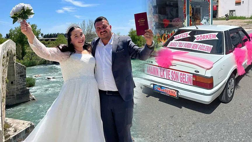Gelin arabasındaki yazıyı gören bir daha baktı!