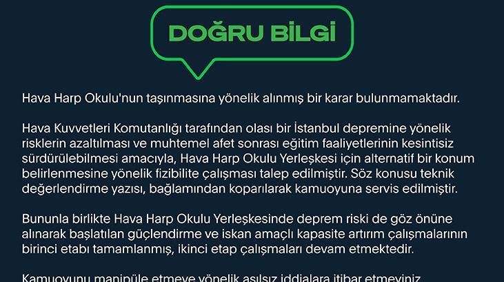 ‘Hava Harp Okulu İzmir’e taşınacak’ iddiasına DMM’den açıklama