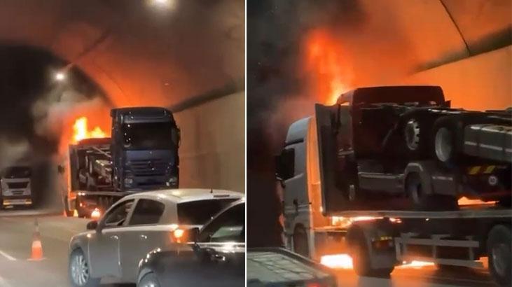 Sabiha Gökçen Havalimanı Tüneli’nde TIR yangını