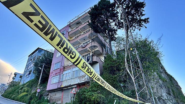Samsun’da yaşanan heyelanın ardından 5 katlı bir bina tedbir amacıyla tahliye edildi