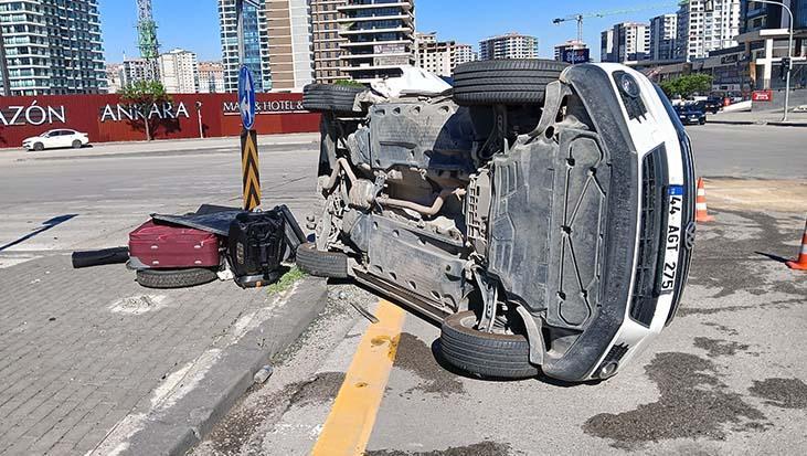 Ankara’da iki otomobil çarpıştı! 2’si bebek 6 yaralı