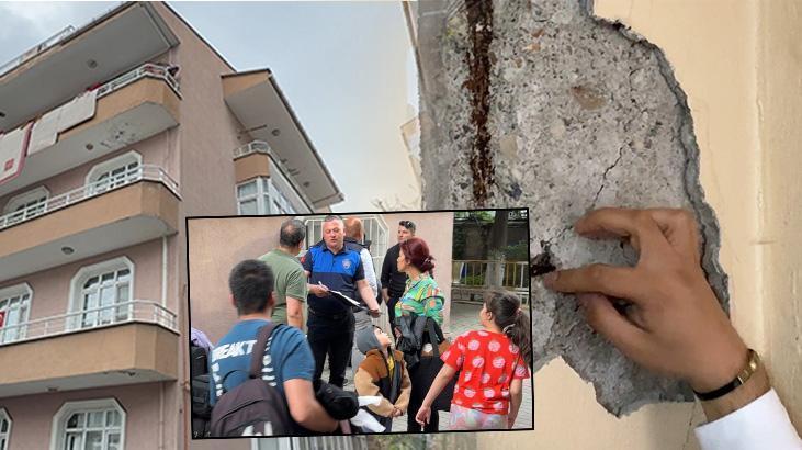 Avcılar’da kolonları burkulan 4 katlı bina tahliye edilerek mühürlendi