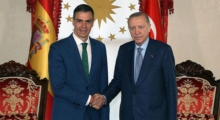 Dolmabahçe’de kritik zirve! Erdoğan, Pedro Sanchez’i kabul etti