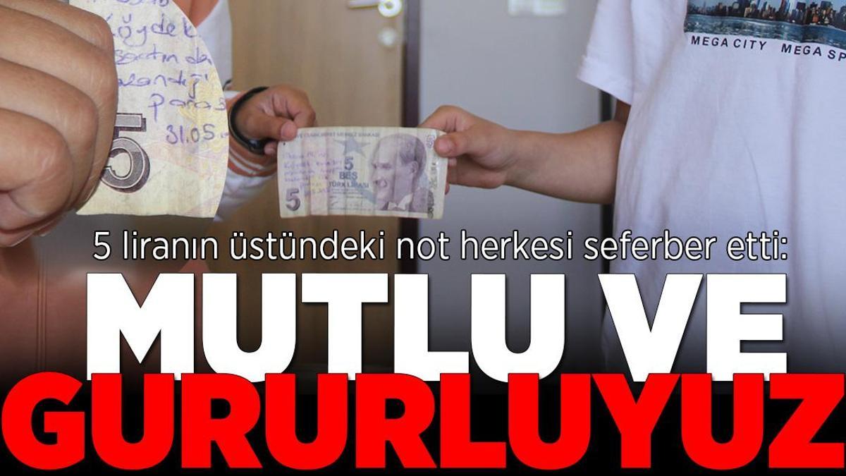 İlkokul öğrencisi kantinden aldığı 5 liranın üstündeki notu gördü! Herkes seferber oldu