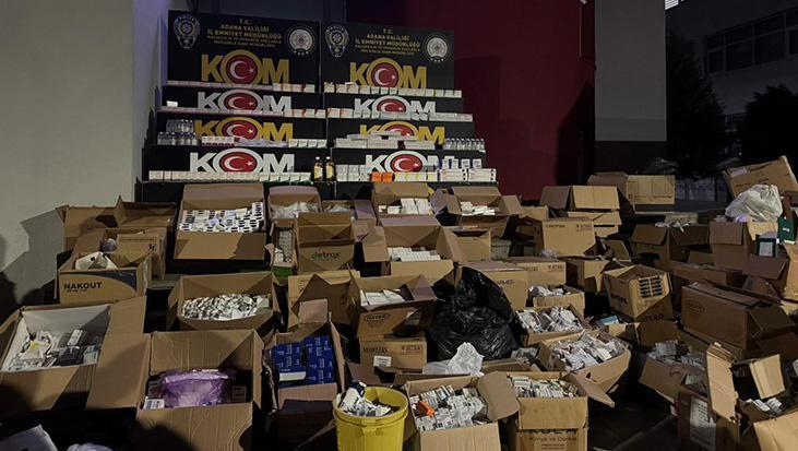 Adana’da dev ilaç vurgunu! 1 milyondan fazla hap ele geçirildi