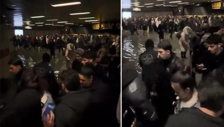 İstanbul'da yağış! Mecidiyeköy metro alt geçidini su bastı