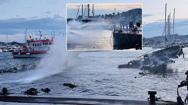 Son dakika… Marina alev alev yandı! Bodrum'da 7 lüks yat battı