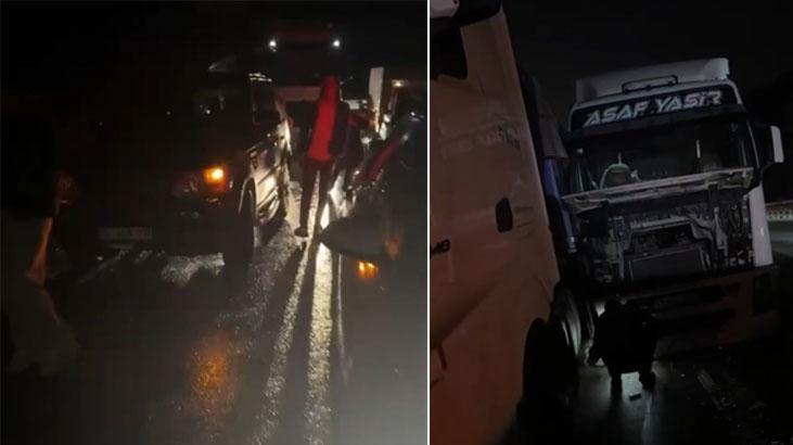 3 TIR birbirine girdi! Kilometrelerce araç kuyruğu oluştu