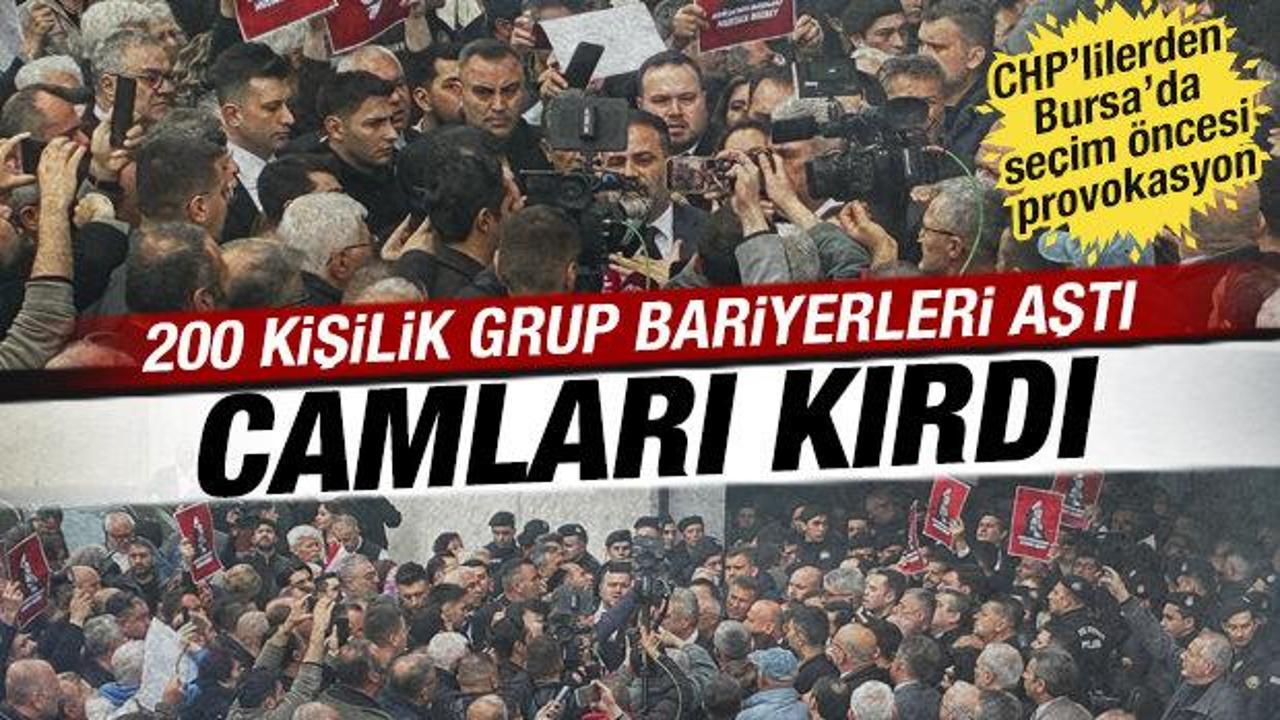 Bursa’da seçim öncesi provokasyon: CHP’liler camları kırarak belediyeye girdi
