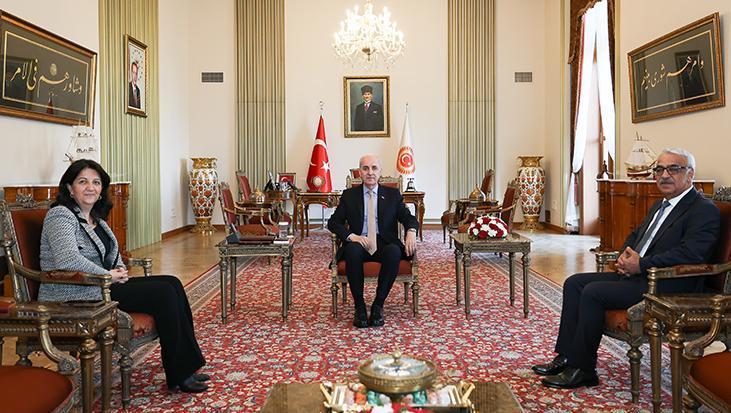 TBMM Başkanı Kurtulmuş, DEM Parti'li Buldan ve Sancar'ı kabul etti