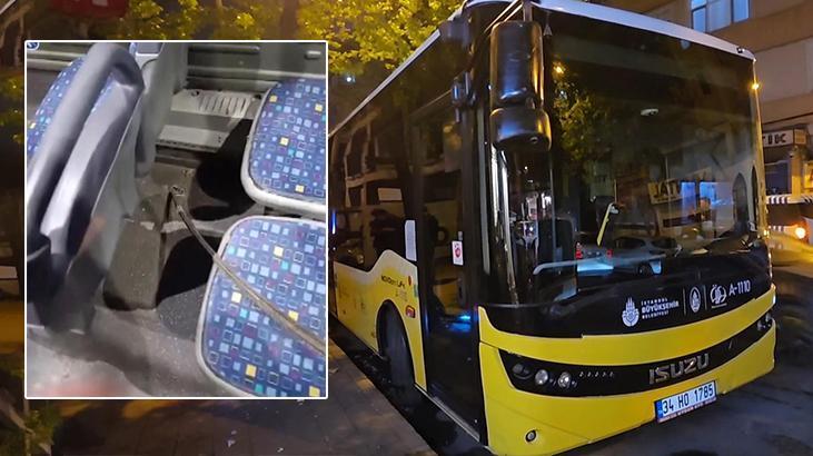 İETT otobüsünde şoke eden olay! İnşaat demiri otobüsün altını deldi, yolcu yaralandı