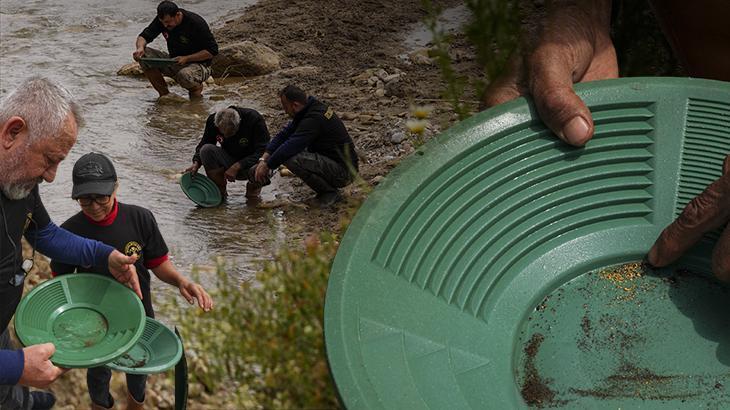 İlçede son çılgınlık! Günlerce arayıp, gram gram topluyorlar: Su geldikçe altın geliyor