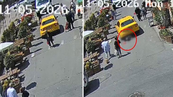 Şişli’de taksinin altında kalan yaşlı kadından mucize kurtuluş! Dehşet anları kamerada!