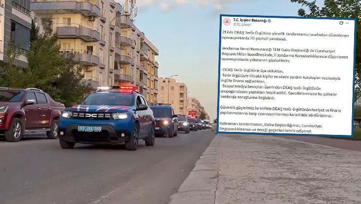 21 ilde DEAŞ operasyonu! 70 şüpheli yakalandı
