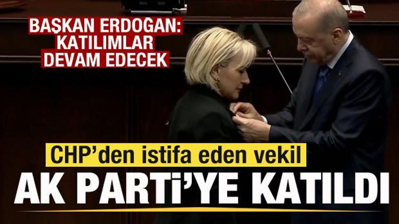 CHP’den istifa eden Nimet Özdemir AK Parti’ye katıldı! Rozetini Erdoğan taktı