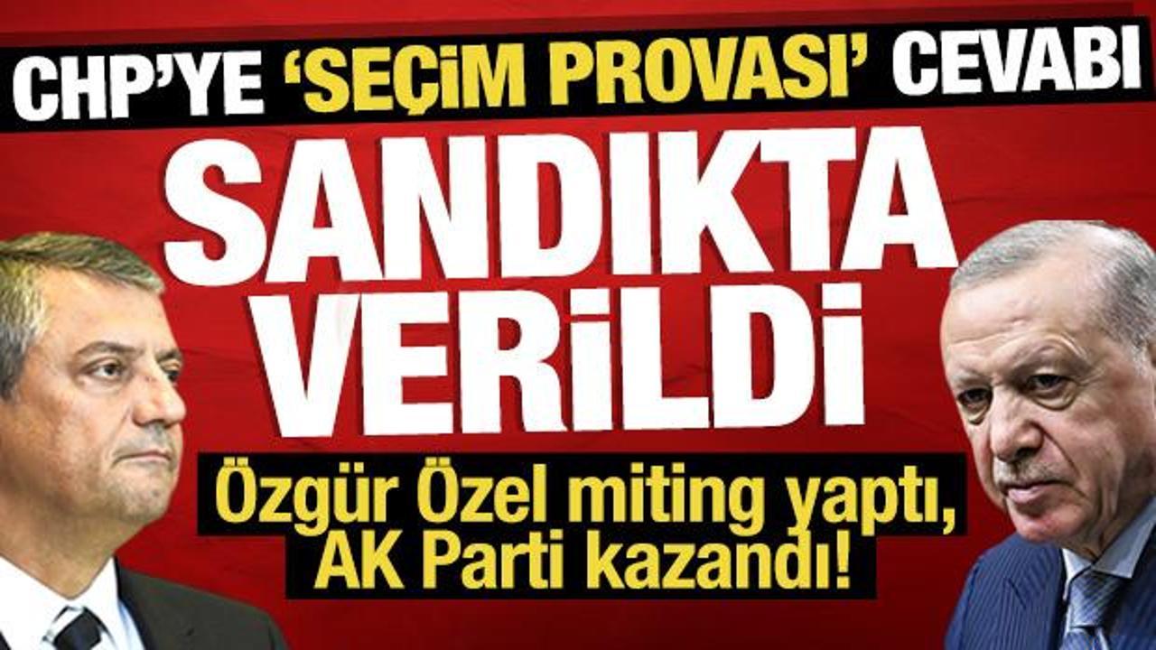 CHP’ye ‘seçim provası’ cevabı sandıkta verildi: Özgür Özel miting yaptı, AK Parti kazandı!
