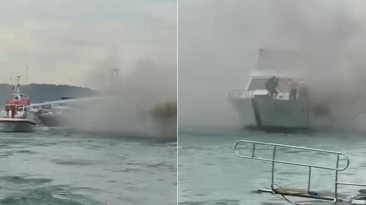 İstanbul Bebek sahili açıklarında teknede korkutan yangın