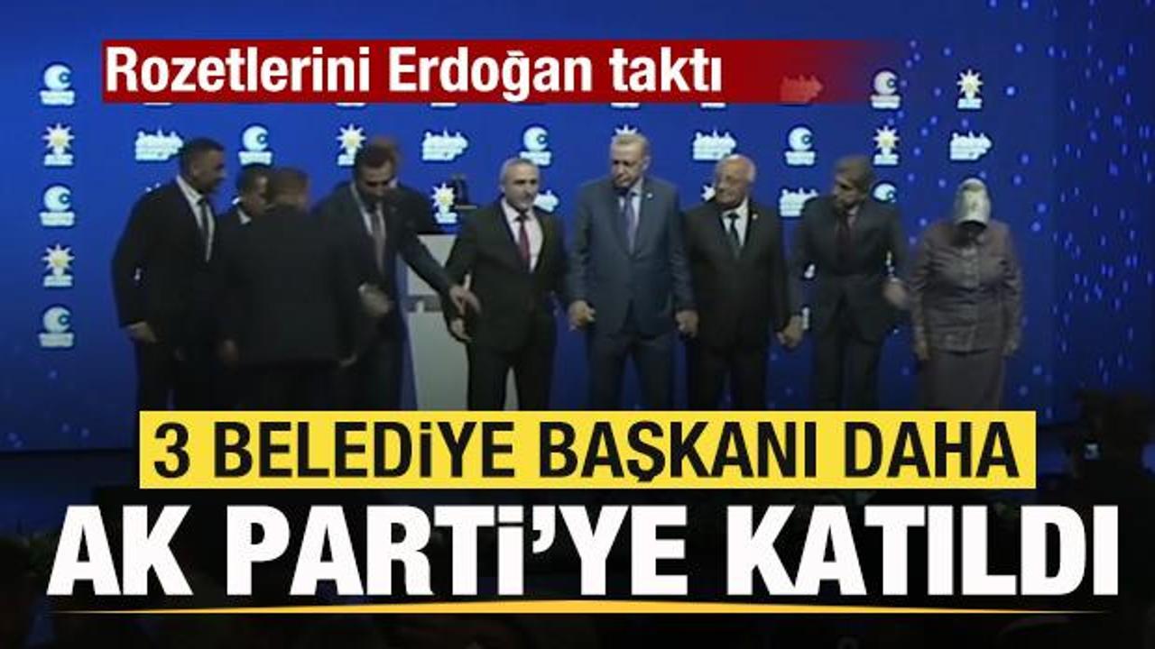 3 belediye başkanı AK Parti’ye katıldı! Rozetlerini Başkan Erdoğan taktı