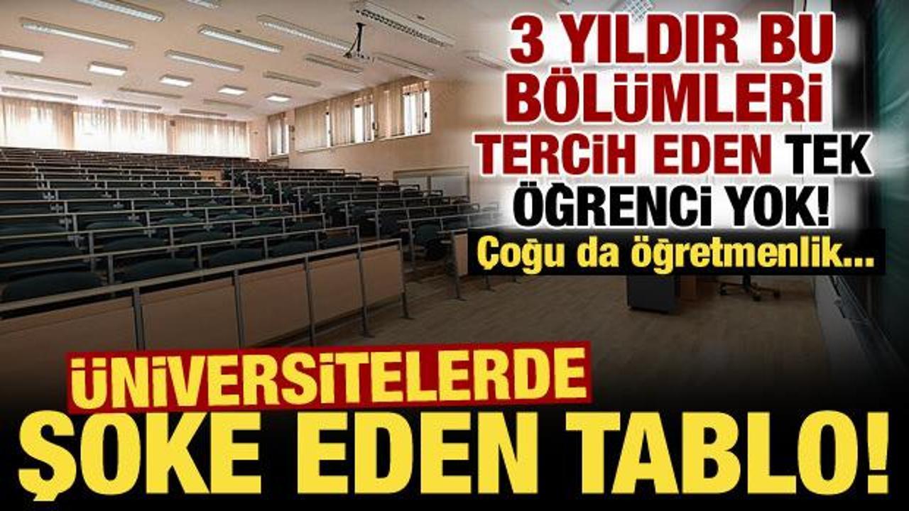 Üniversitelerde şoke eden tablo! Bazı bölümlere 3 yıldır tek öğrenci bile gelmedi